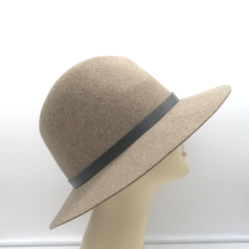 Rag &amp; Bone Floppy Brim Fedora Hat Taupe Wool Felt Size Medium