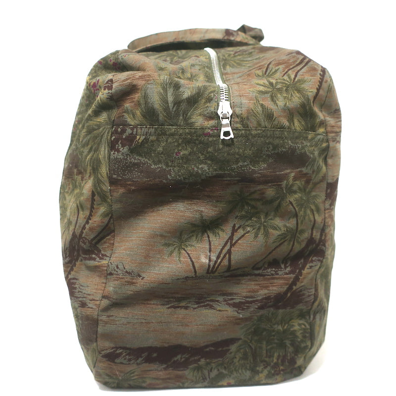 A.P.C. Tropical Print Canvas Duffle Bag Dark Green Extra Large Shoulder Bag