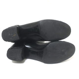 Chanel Quilted Leather Cap Toe Knee High Boots Black Size 39