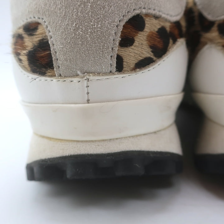 Golden Goose Starland Leopard Print Pony Hair Sneakers White Leather Size 37
