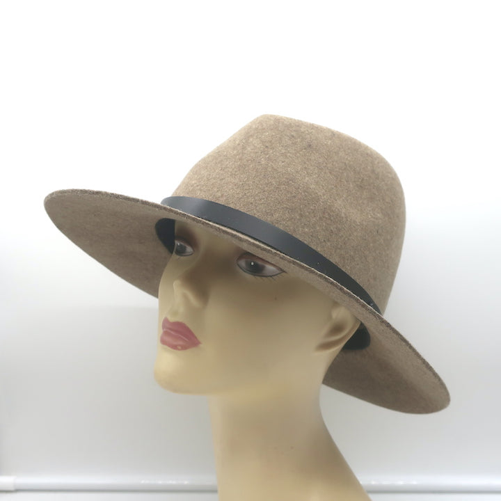 Rag &amp; Bone Floppy Brim Fedora Hat Taupe Wool Felt Size Medium