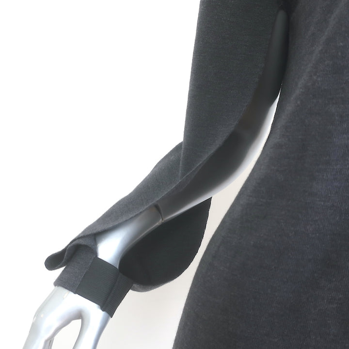 Marni Open-Sleeve Button-Back Sweater Charcoal Virgin Wool Size 46