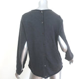Marni Open-Sleeve Button-Back Sweater Charcoal Virgin Wool Size 46