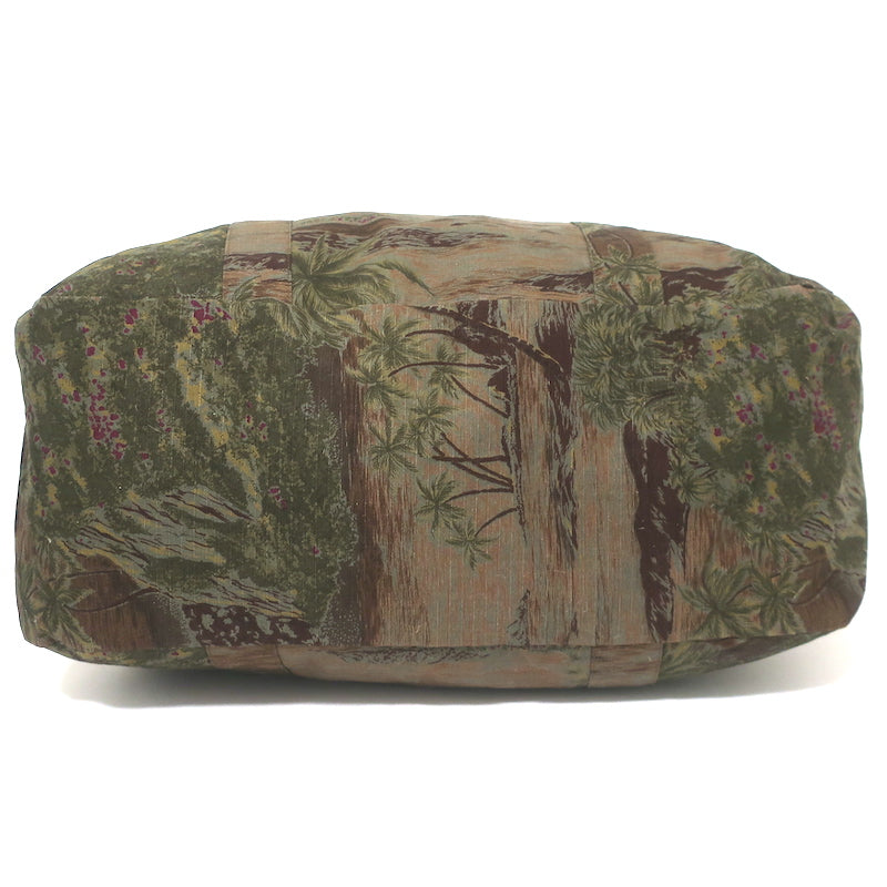 A.P.C. Tropical Print Canvas Duffle Bag Dark Green Extra Large Shoulder Bag