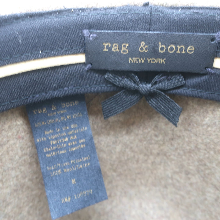 Rag &amp; Bone Floppy Brim Fedora Hat Taupe Wool Felt Size Medium