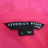 Veronica Beard Austyn Tiered Midi Dress Fuchsia Stretch Cotton Size Medium