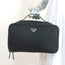 Prada Toiletry Bag Black Nylon & Saffiano Leather Top Handle Travel Pouch