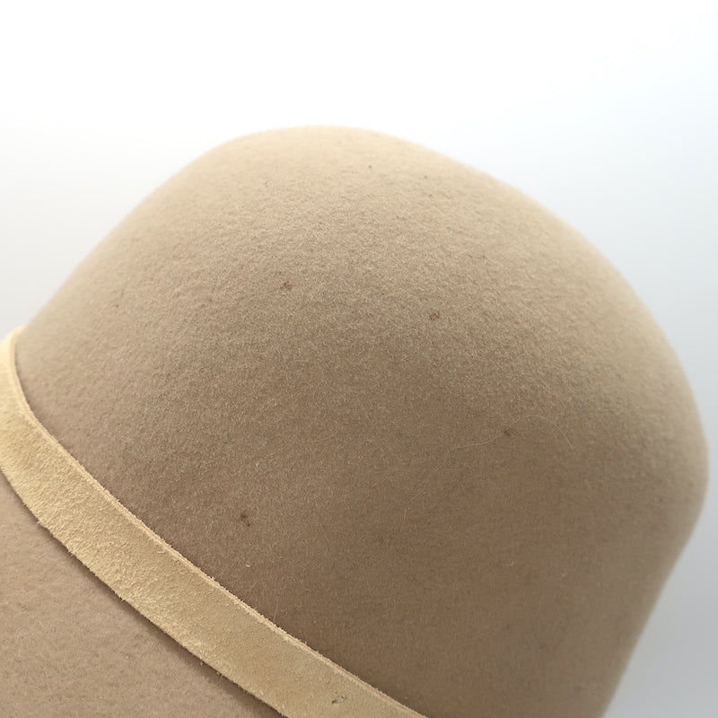 Rag &amp; Bone Wide Brim Hat Beige Wool Felt Size Medium