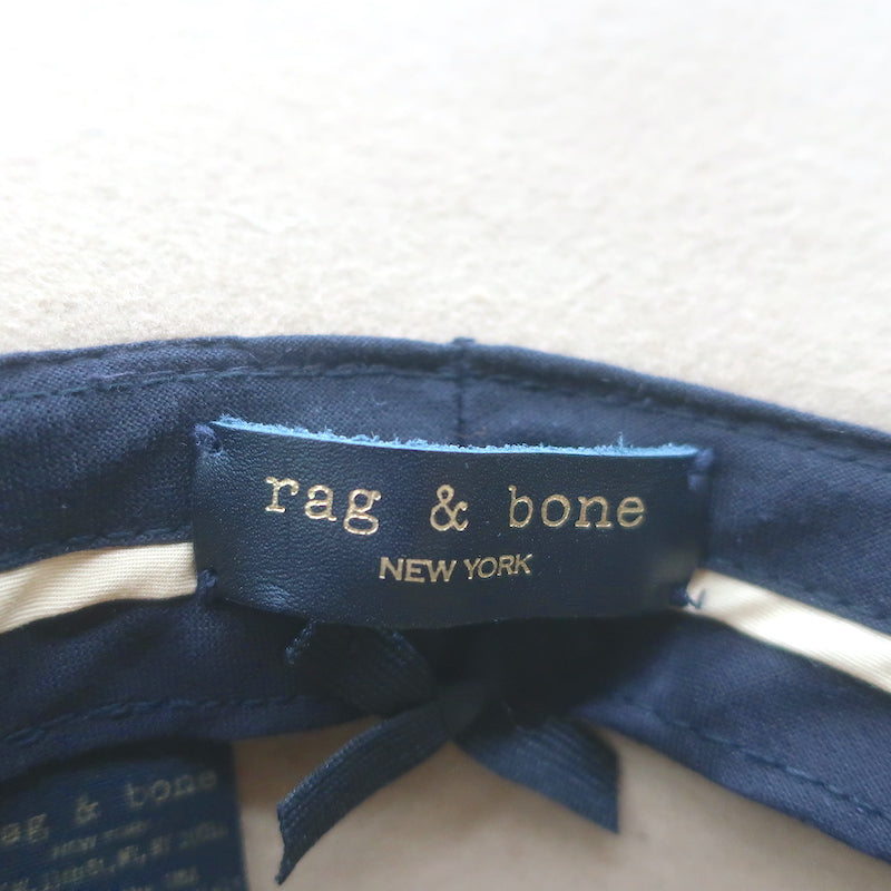 Rag &amp; Bone Wide Brim Hat Beige Wool Felt Size Medium