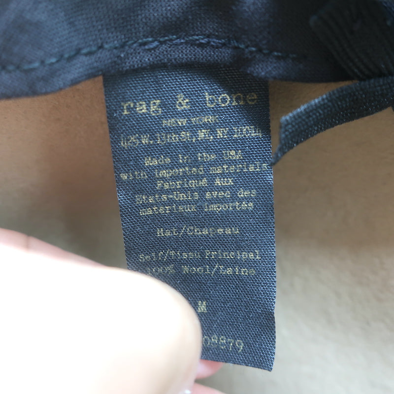 Rag &amp; Bone Wide Brim Hat Beige Wool Felt Size Medium