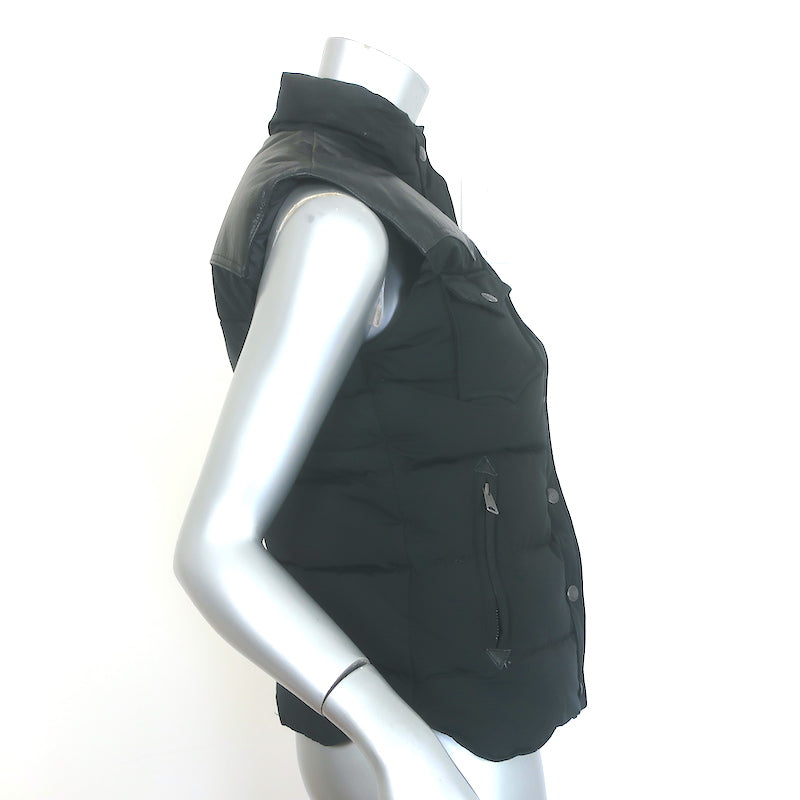 Trailwear by Penfield Leather-Yoke Down Puffer Vest Black Size Extra Small