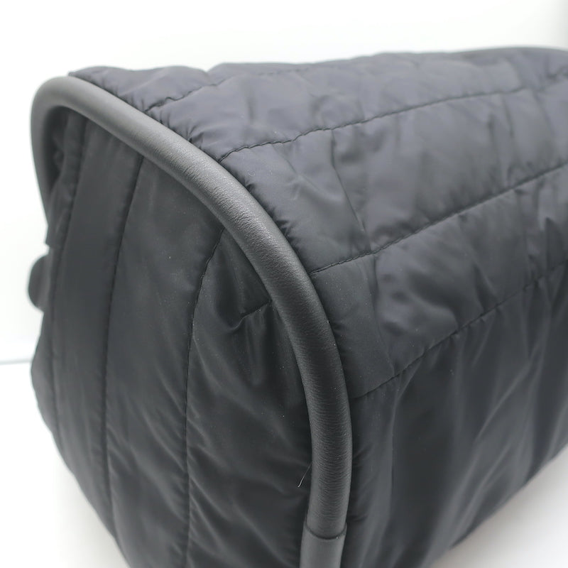 Max Mara Marine Quilted Nylon Tote Black Large Crossbody Bag