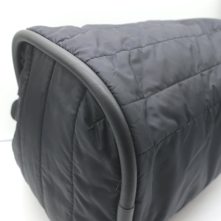Max Mara Marine Quilted Nylon Tote Black Large Crossbody Bag