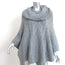 Autumn Cashmere Cowl Neck Poncho Sweater Gray Cashmere-Blend Cable Knit One Size