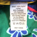 RHODE Hooded Windbreaker Jacket Green/Blue Floral Print Nylon Size Large