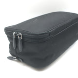 Prada Toiletry Bag Black Nylon & Saffiano Leather Top Handle Travel Pouch