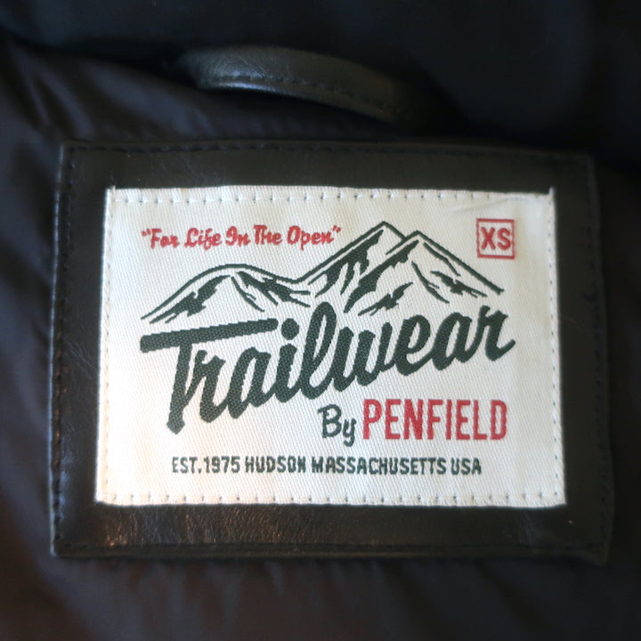 Trailwear by Penfield Leather-Yoke Down Puffer Vest Black Size Extra Small