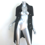 Jenni Kayne Short Sleeve Toggle Coat Black Brushed Wool Size 4