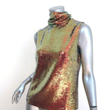 LAPOINTE Iridescent Sequin Draped Neck Tank Top Multicolor Size 4