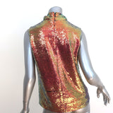 LAPOINTE Iridescent Sequin Draped Neck Tank Top Multicolor Size 4