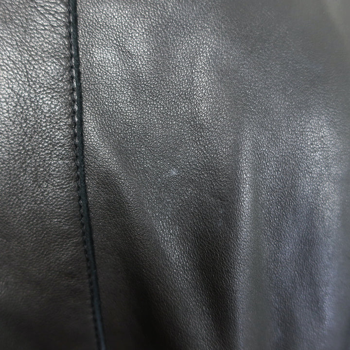 AllSaints Ryder Leather Funnel Neck Jacket Black Size Extra Small
