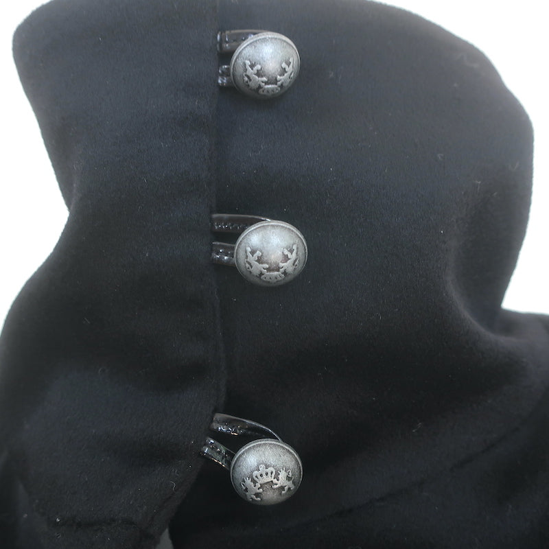 Jenni Kayne Short Sleeve Toggle Coat Black Brushed Wool Size 4