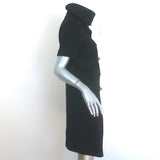 Jenni Kayne Short Sleeve Toggle Coat Black Brushed Wool Size 4