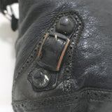 Balenciaga Giant Covered Brogues Day Hobo Black Leather Large Shoulder Bag
