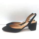 Aquazzura Talita 50 Slingback Pumps Black Suede Size 38.5