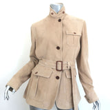 LAUREN Ralph Lauren Belted Suede Safari Jacket Beige Size Large
