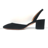 Aquazzura Talita 50 Slingback Pumps Black Suede Size 38.5