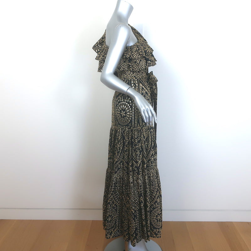 Lisa Marie Fernandez Arden One-Shoulder Broderie Anglaise Dress Black Size 2