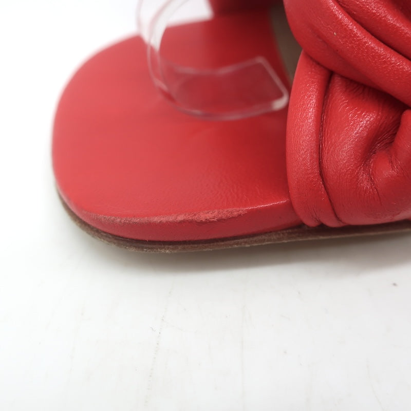 Bottega Veneta The Board Braided Crisscross Sandals Red Leather Size 37