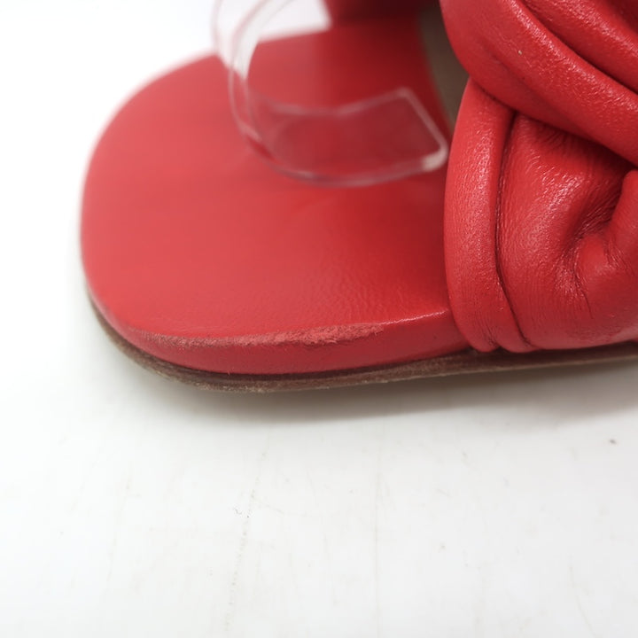 Bottega Veneta The Board Braided Crisscross Sandals Red Leather Size 37
