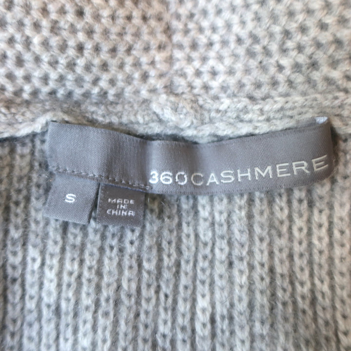 360 Cashmere Cardigan Light Gray Wool-Blend Size Small Open-Front Sweater