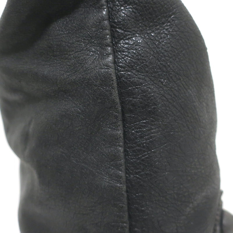Balenciaga Giant Covered Brogues Day Hobo Black Leather Large Shoulder Bag
