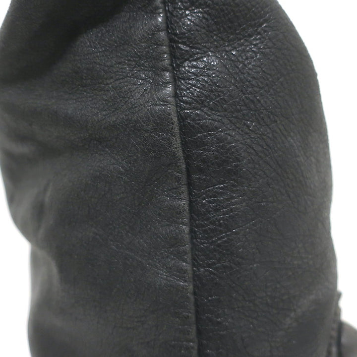 Balenciaga Giant Covered Brogues Day Hobo Black Leather Large Shoulder Bag