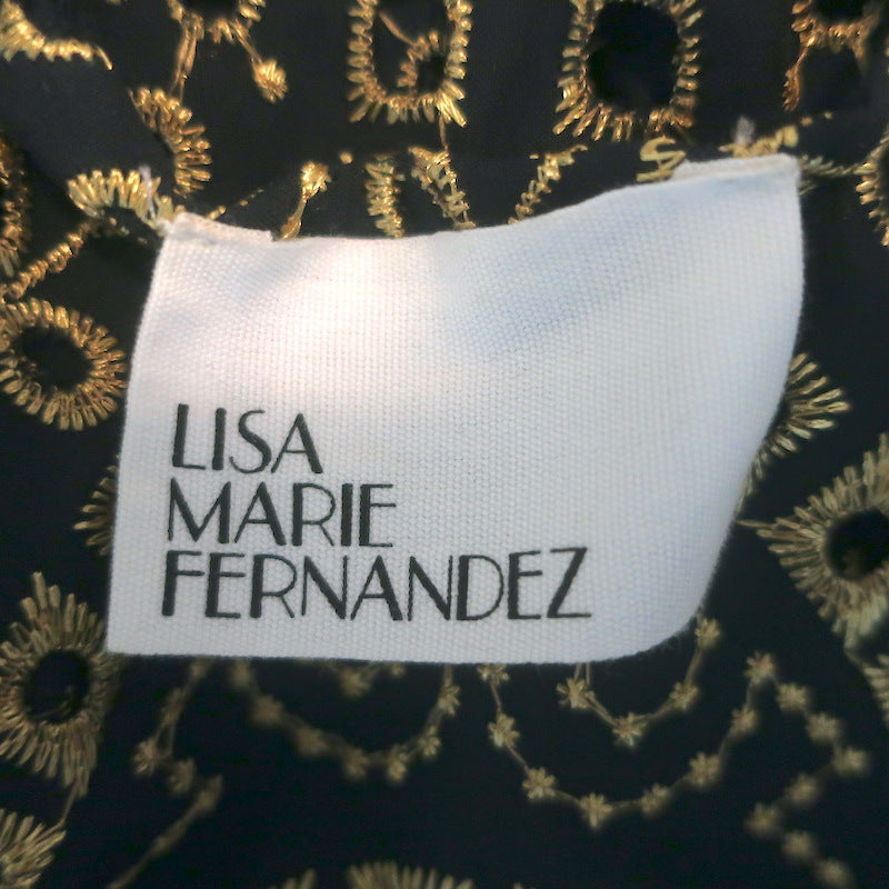 Lisa Marie Fernandez Arden One-Shoulder Broderie Anglaise Dress Black Size 2