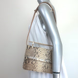 M2Malletier x Net a Porter La Fleur du Mal Shoulder Bag Ivory Snakeskin Clutch