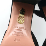 Aquazzura Talita 50 Slingback Pumps Black Suede Size 38.5