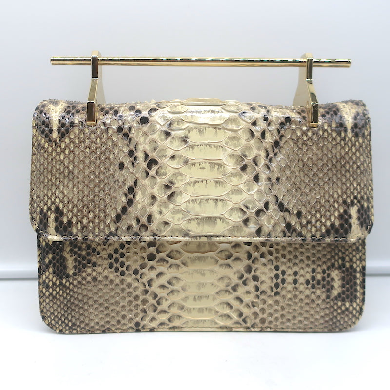 M2Malletier x Net a Porter La Fleur du Mal Shoulder Bag Ivory Snakeskin Clutch