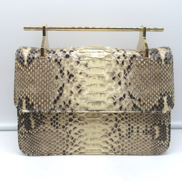 M2Malletier x Net a Porter La Fleur du Mal Shoulder Bag Ivory Snakeskin Clutch