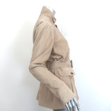 LAUREN Ralph Lauren Belted Suede Safari Jacket Beige Size Large