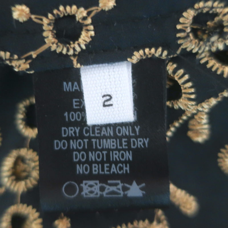 Lisa Marie Fernandez Arden One-Shoulder Broderie Anglaise Dress Black Size 2