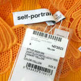 Self-Portrait Inserted Lace Knit Midi Dress Canary Yellow Size Small NEW