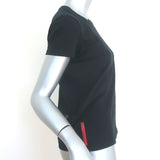 Prada Sport Back-Pocket Tee Black Stretch Jersey Size Large Short Sleeve Top