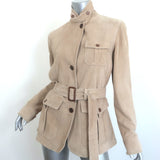 LAUREN Ralph Lauren Belted Suede Safari Jacket Beige Size Large