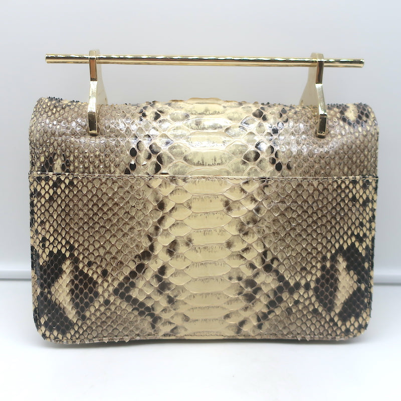 M2Malletier x Net a Porter La Fleur du Mal Shoulder Bag Ivory Snakeskin Clutch