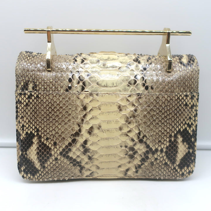 M2Malletier x Net a Porter La Fleur du Mal Shoulder Bag Ivory Snakeskin Clutch