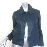 ba&sh Milos Leather Jacket Navy Size Small NEW
